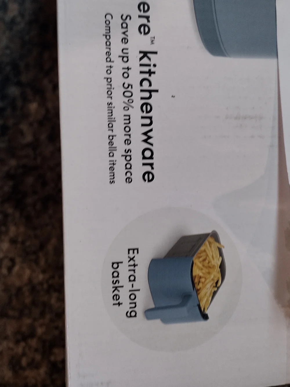 Bella 4qt Slim Air Fryer Surf ( Light Blue) new in box